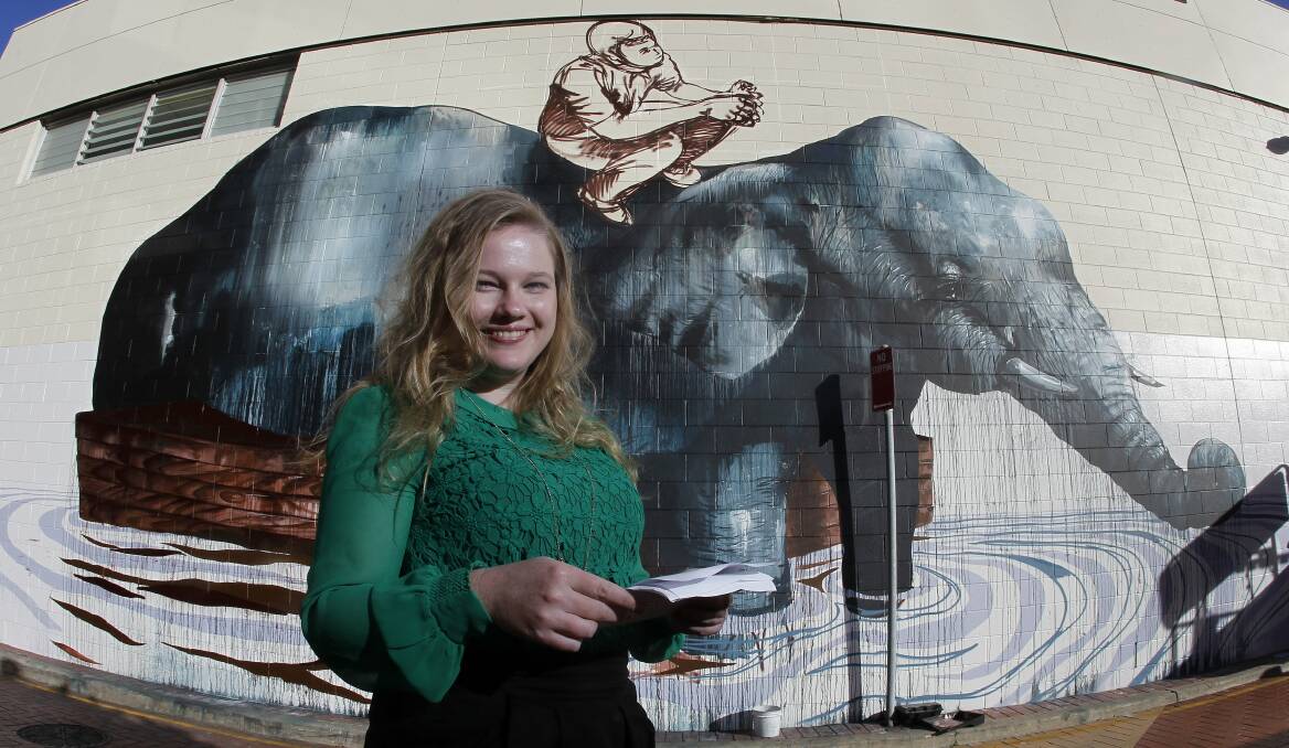 Poet Lorin Reid, whose words inspired street artist Fintan Magee as part of Wollongong's Street Talk project. Picture: ANDY ZAKELI