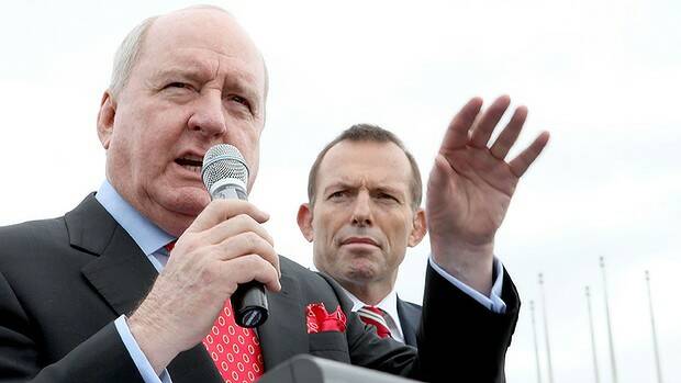 Alan Jones addresses the 'Convoy Of No Confidence' in Canberra last year. 