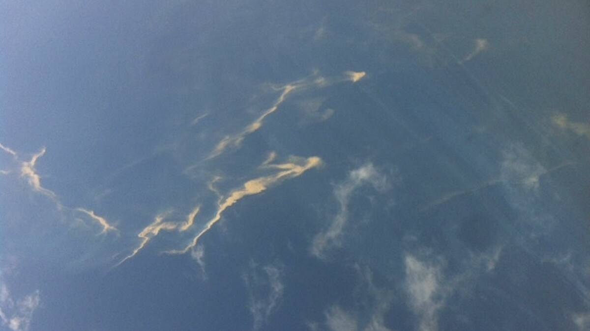 Vietnamese air force spot two large oil slicks in the area where a Malaysia Airlines Boeing 777 vanished earlier on Saturday. Picture: REUTERS