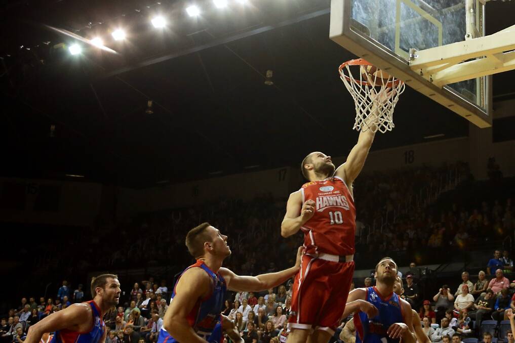 Hawks beat the 36ers 91-89 at the WIN Entertainment Centre. Picture: ADAM McLEAN