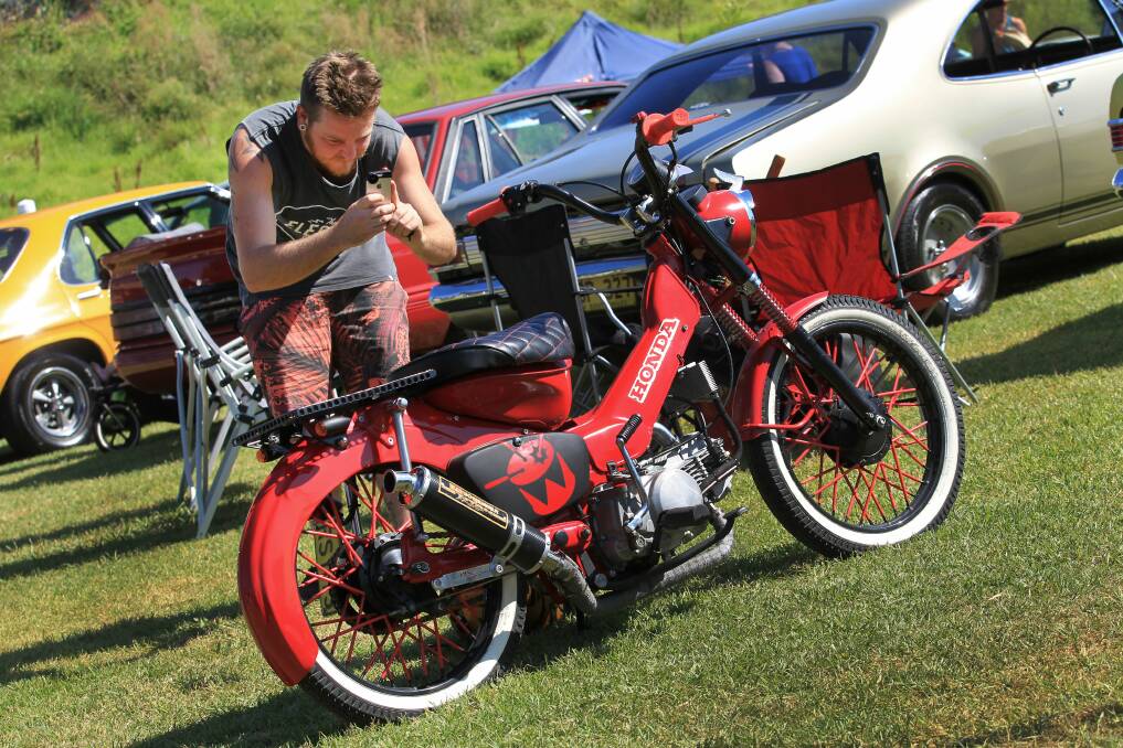 Nick Stephenson with his Postie Honda at the South Coast Showdown. Picture: ORLANDO CHIODO