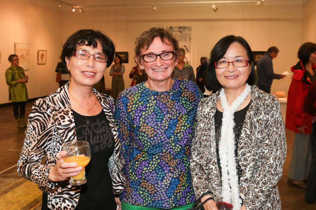 Cindy Gal, Sue Bessell and Lily Cui at Project Contemporary Art.