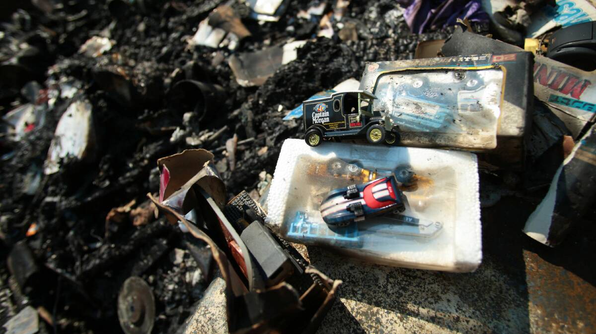 What's left of Andre Mowdon's collectible toy cars at his home in Yanderra. Picture: ADAM McLEAN
