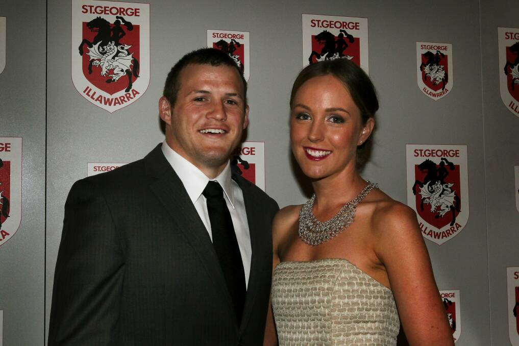 Brett Morris and Kate Milliken at the Dragons awards. Pictures: SYLVIA LIBER