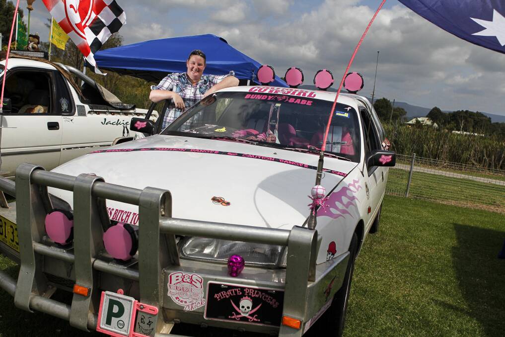 Emma Maybury with her vehicle at the eighth annual Albion Park Ute Show. Picture: CHRISTOPHER CHAN