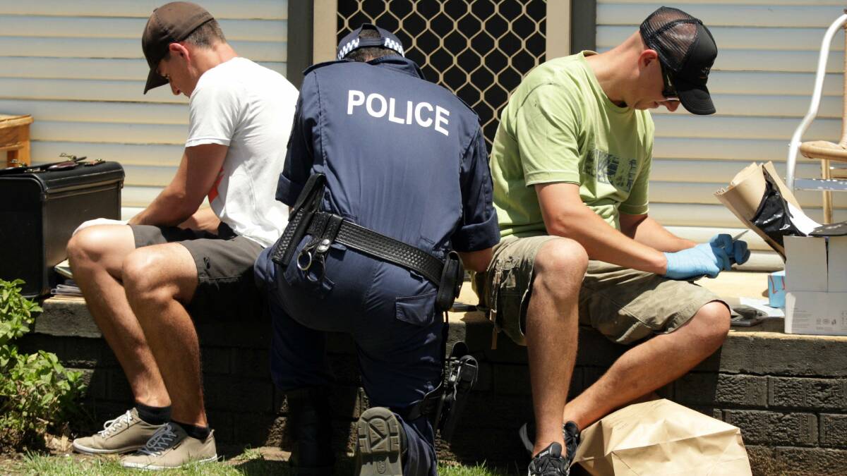 Wollongong police at the scene of the drug bust. Picture: ADAM McLEAN