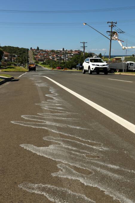 Day after: dust on Military Road in Port Kembla.