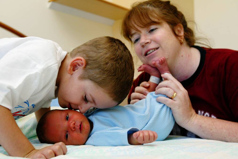Baby Nathan, with mum Leah Varga and brother Andrew.