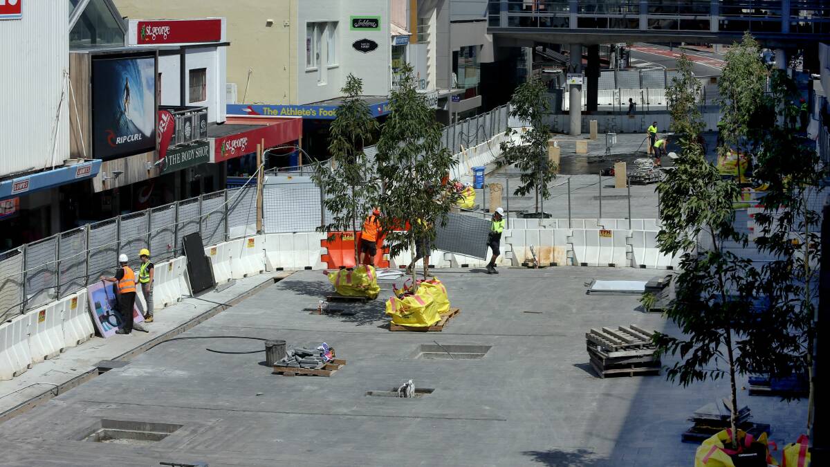 The planting of spotted gum trees in Crown Street Mall has created a stir. Picture: ROBERT PEET