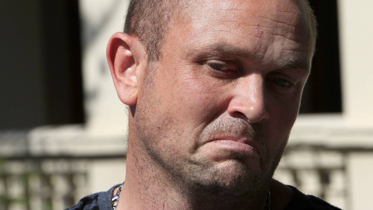 A visibly upset Shane Gardner outside the court. Pictures: ANDY ZAKELI