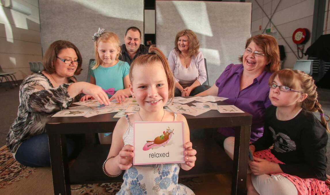 Chloe Williamson, 9, with  Amy, Lizzie and Bill Williamson, Lizzie Morrison, Belinda Quinn and Nancy Quinn. Picture: ADAM McLEAN