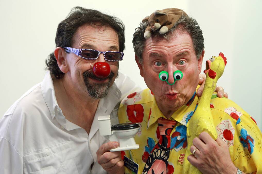 Clown teachers Bernie Warren, left, and Peter Spitzer. Picture: SYLVIA LIBER
