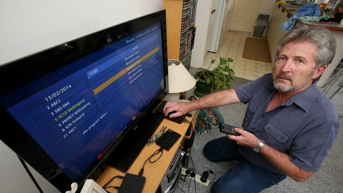 John Chambers, of Gerringong, is exasperated by poor television reception. Picture: ROBERT PEET