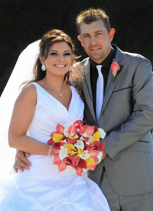 October 12: Loraine Caligari and Mathew Quinlan were married at St Francis of Assisi Church, Warrawong.
