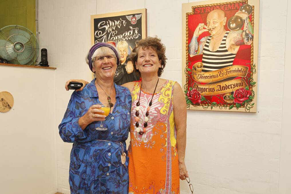 Judy Bourke and Skye Zaracostas at Hanging Space Art Gallery.