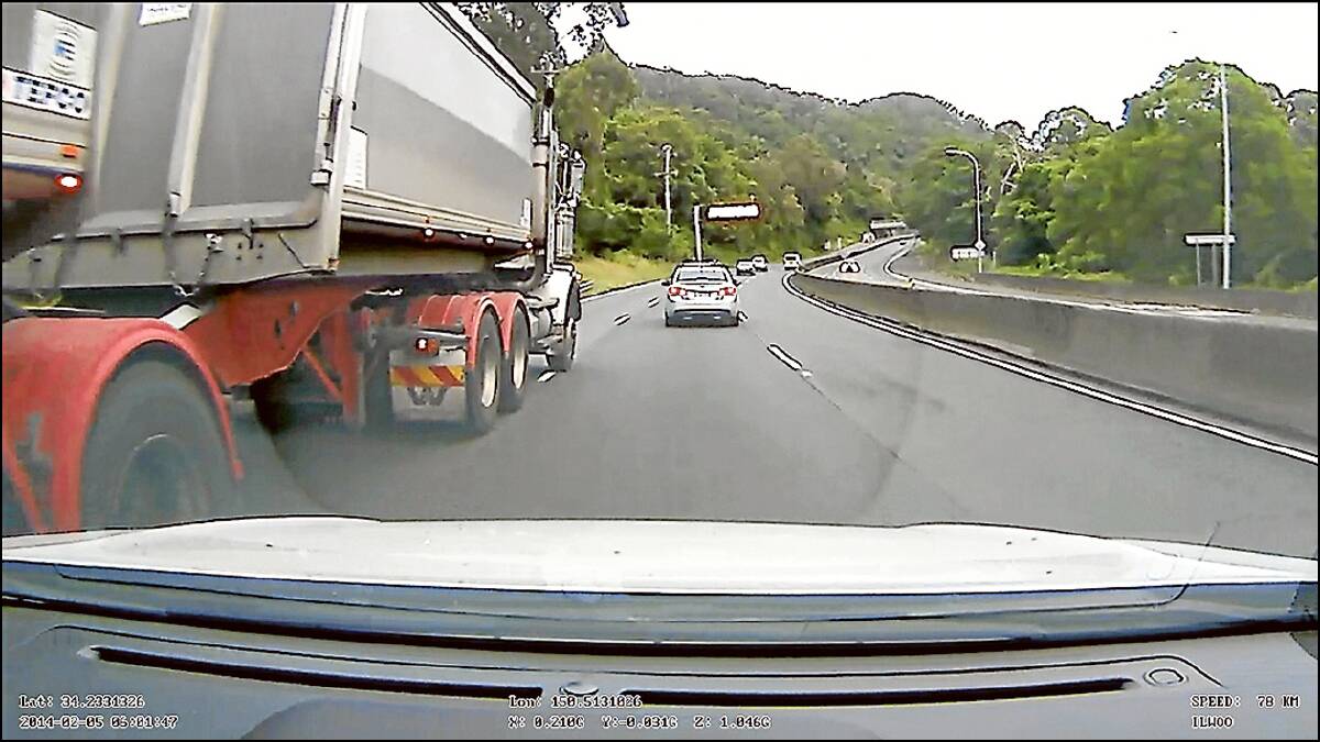 A car's front and rear vehicle cameras capture the incident on film.