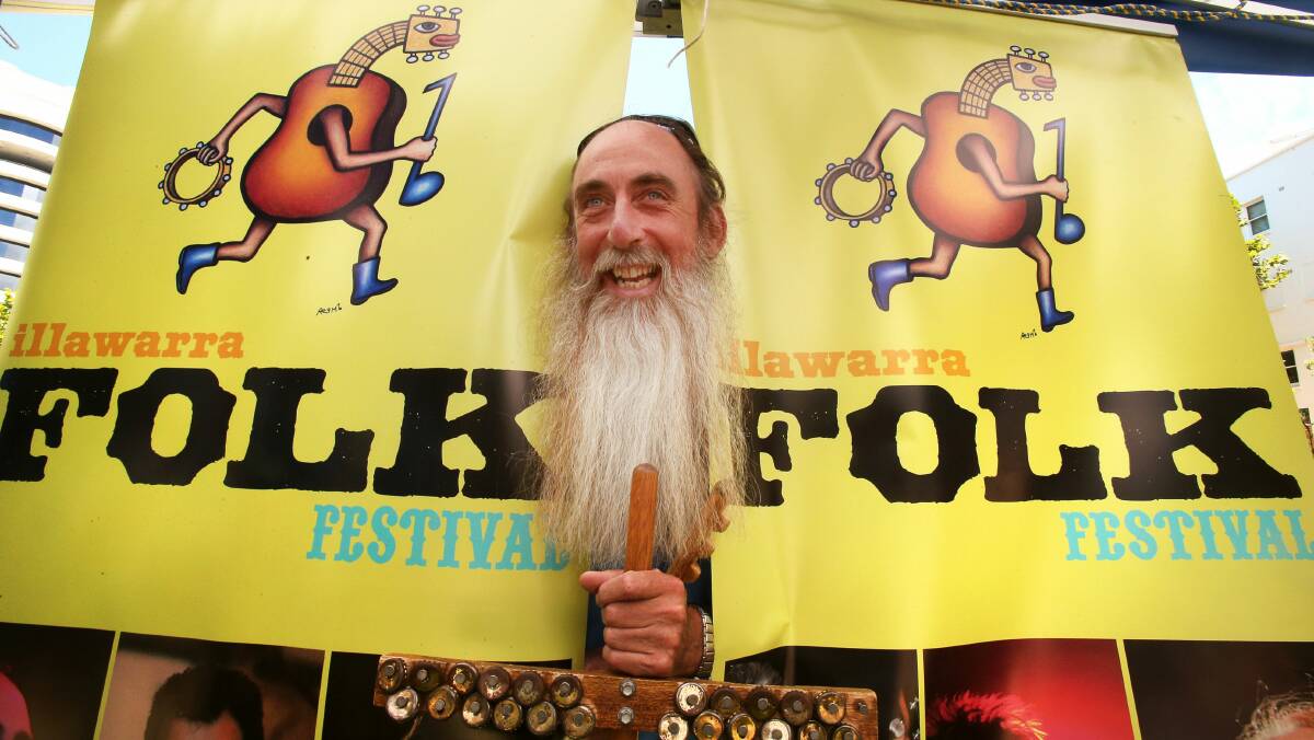 Graeme Murray from the Wongawilli Bush Band at the launch of the Illawarra Folk Festival. Picture: KIRK GILMOUR