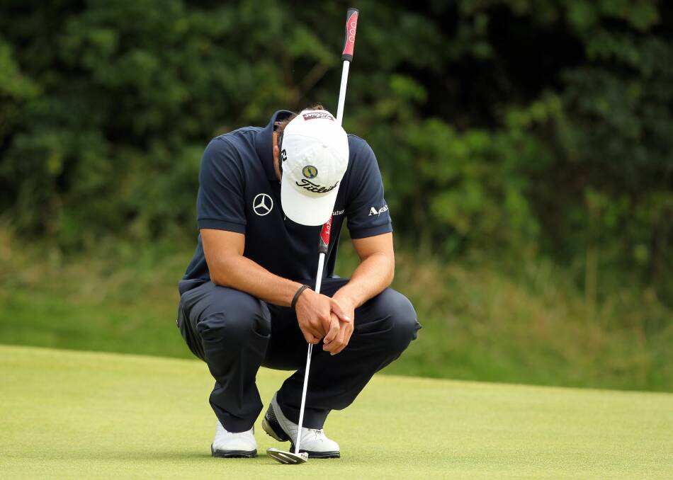Adam Scott on the fourth day of the 2012 British Open. Picture: AFP 