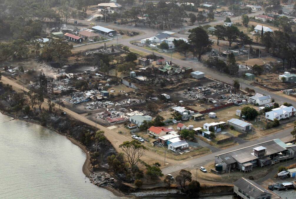 Dunalley after the fire. Picture: REUTERS