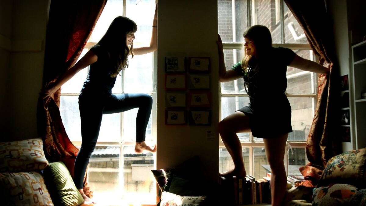 Sherry Landon and Lorin Reid rehearse their moves ahead of a slam poetry peformance at Studio 19. Picture: SYLVIA LIBER