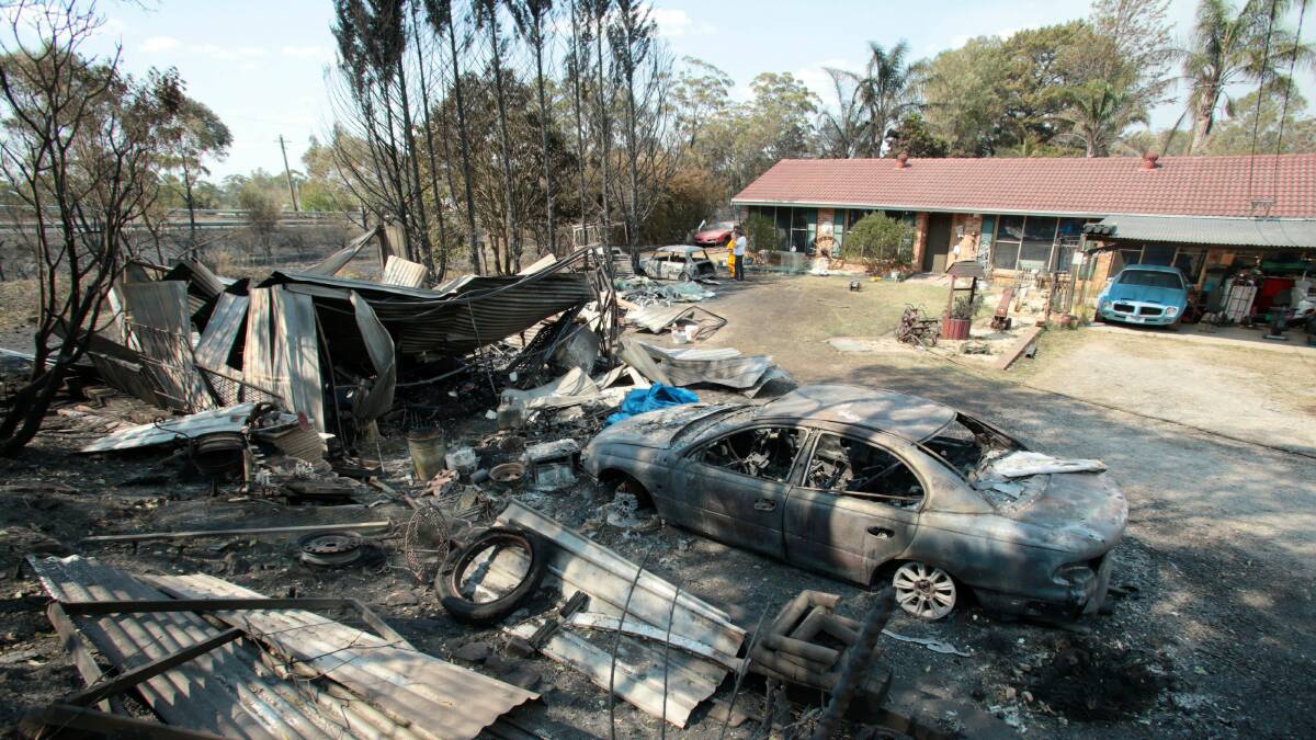 The home of Andre Mowdon in Yanderra that was hit by Thursday's fire. Picture: ADAM McLEAN