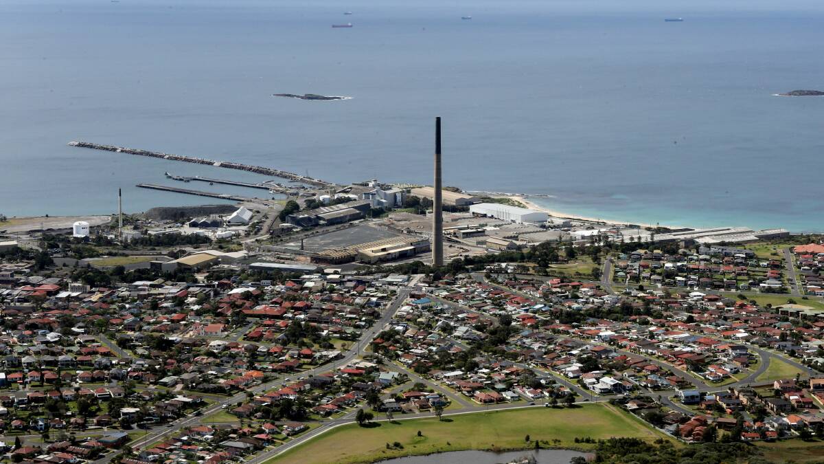 Tests of the Port Kembla Copper stack show no signs that it contains dangerous asbestos materials.