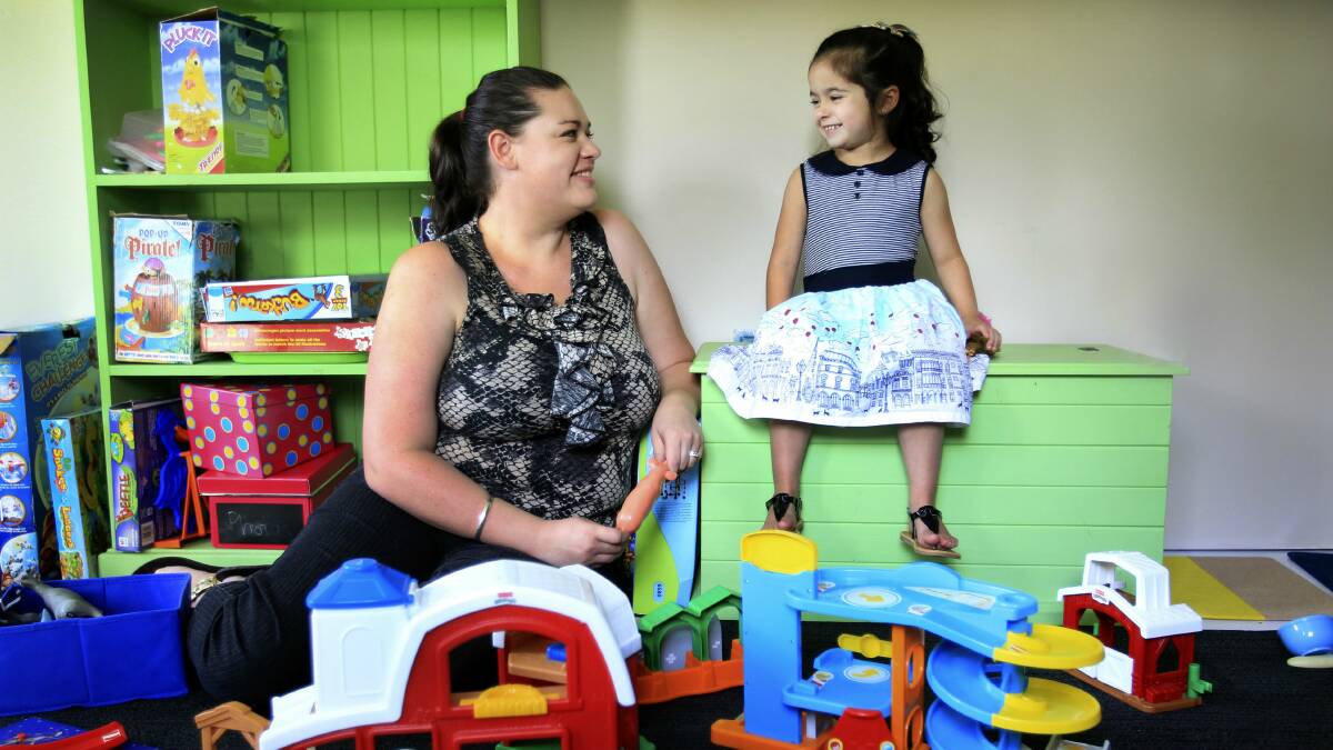 Speech pathologist Megan Philip has helped Claudia, 4, overcome her speech difficulties. Picture: ORLANDO CHIODO