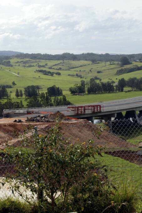 The Kiama bypass bridge construction site where workers walked off the job for 48 hours.