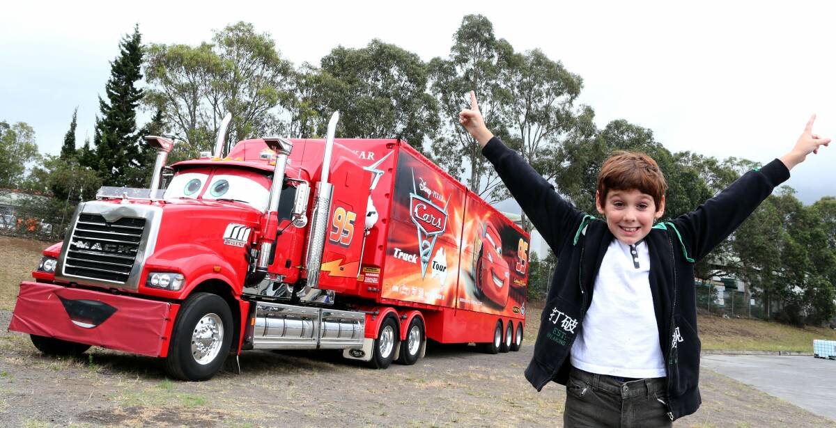 Harrison Marshall  check out Mack the Transporter at Southern Truck Centre, Unanderra. Photo: ADAM McLEAN
