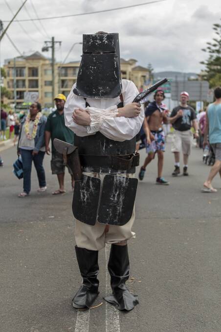 Ned Kelly roams the streets as part of Australia Day celebrations in Wollongong. Picture: CHRISTOPHER CHAN
