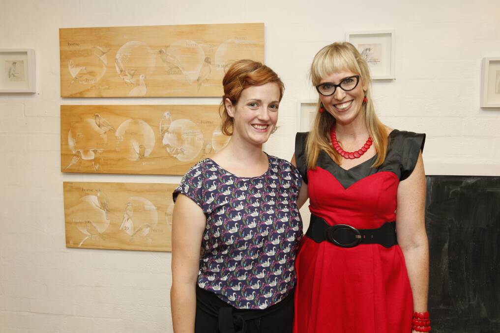 Tammie Castles and Melissa Ritchie at Hanging Space Art Gallery.