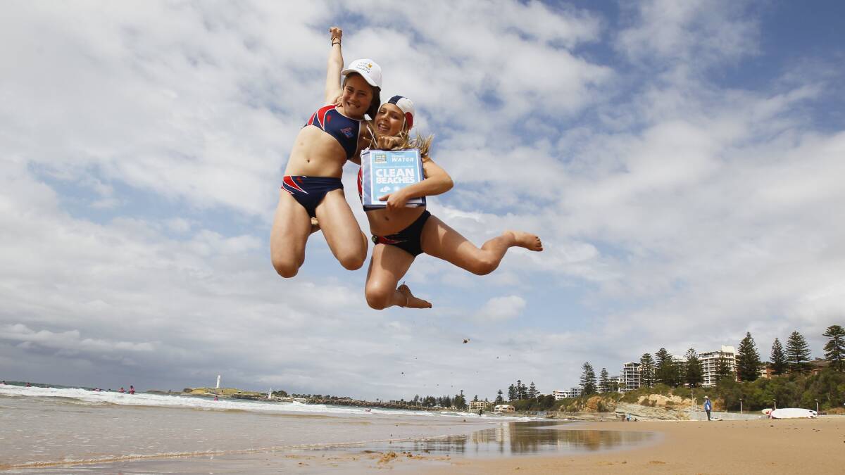 Demi Westwood and Holly Hall of North Wollongong SLSC at the beach nominated for the annual Keep Australia Beautiful NSW Clean Beaches awards. 