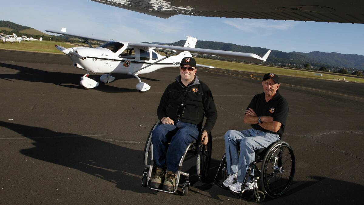 Dave Jacka (left) and support pilot Gordon McCaw. Picture: ANDY ZAKELI