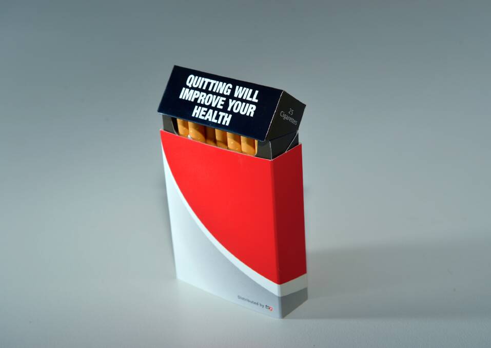 A plain cover for cigarette packets being distributed by Tobacco Station Group. Photo: Michael Clayton-Jones 