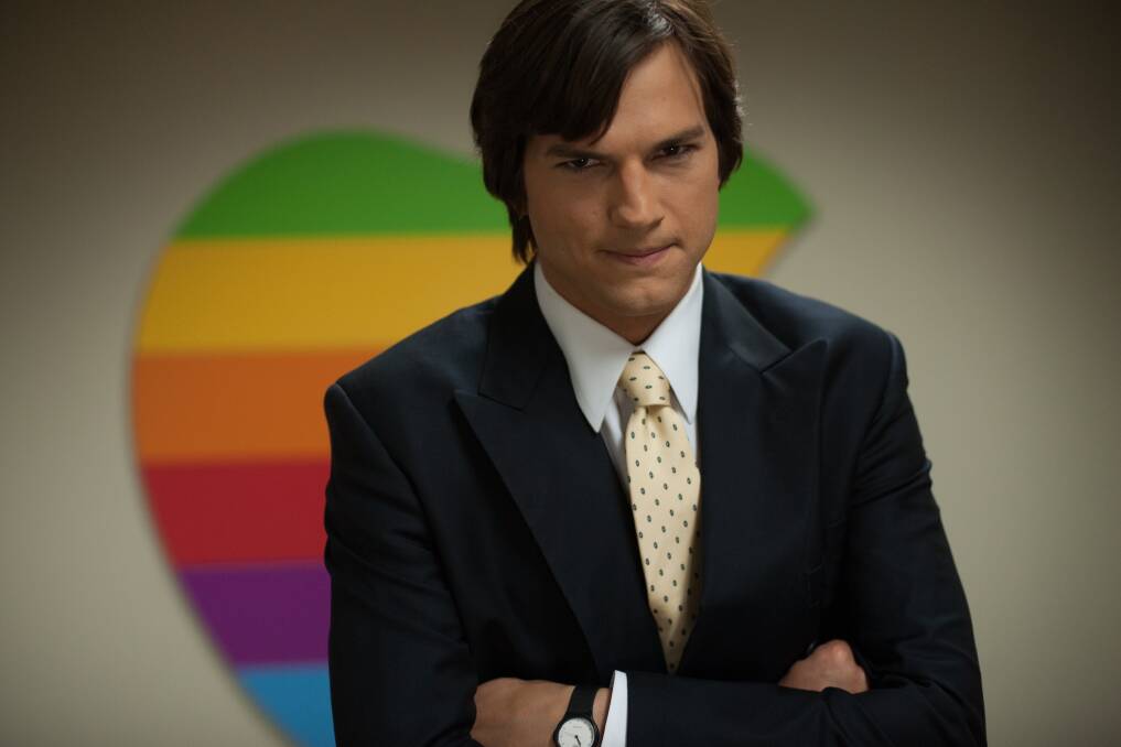 Ashton Kutcher as the Apple boss Steve Jobs in the movie Jobs.