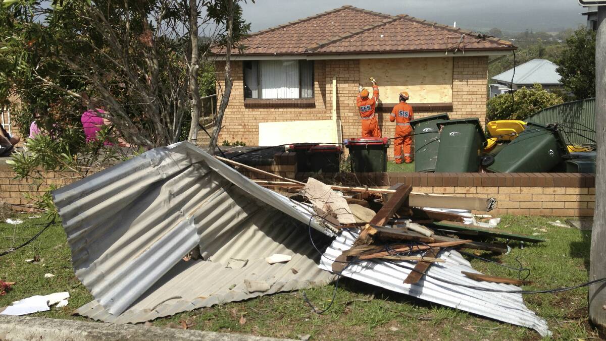 Some of the damage done to Kiama by the heavy storm that hit the town this morning. Pictures: DAVE TEASE