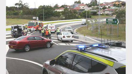 Three cars were involved in an accident at the bottom of Bulli Pass on Saturday morning