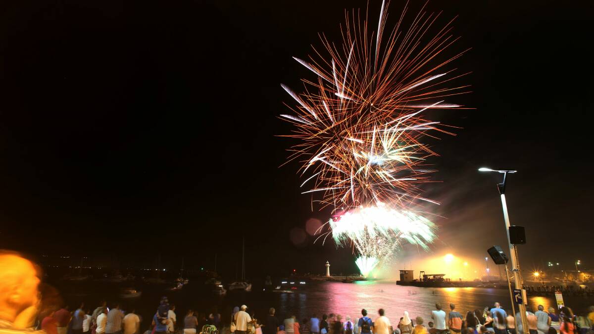 The Australia Day fireworks at Belmore Basin. Picture: ADAM McLEAN