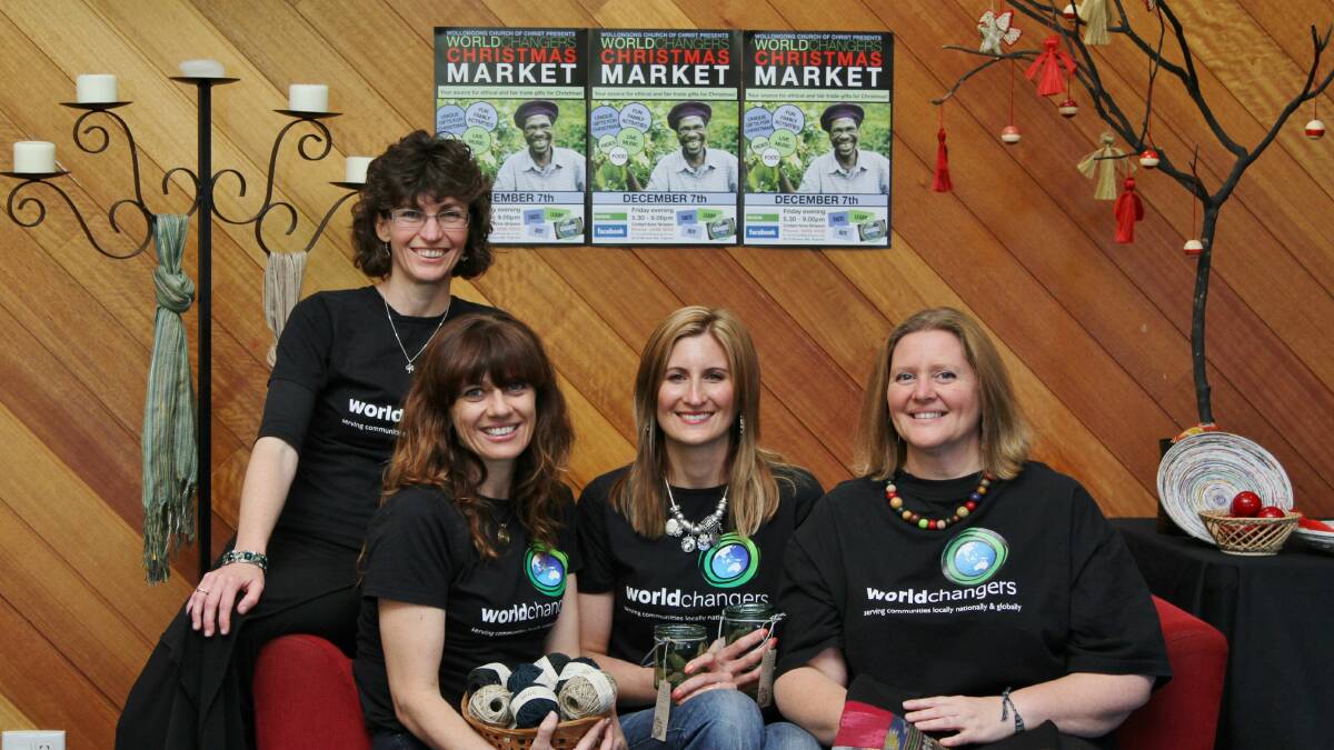 Anne Simpson, Karen Clifford, Bethany Romaniszyn and Juliette Poulter are behind ethical fair trade markets in Wollongong.