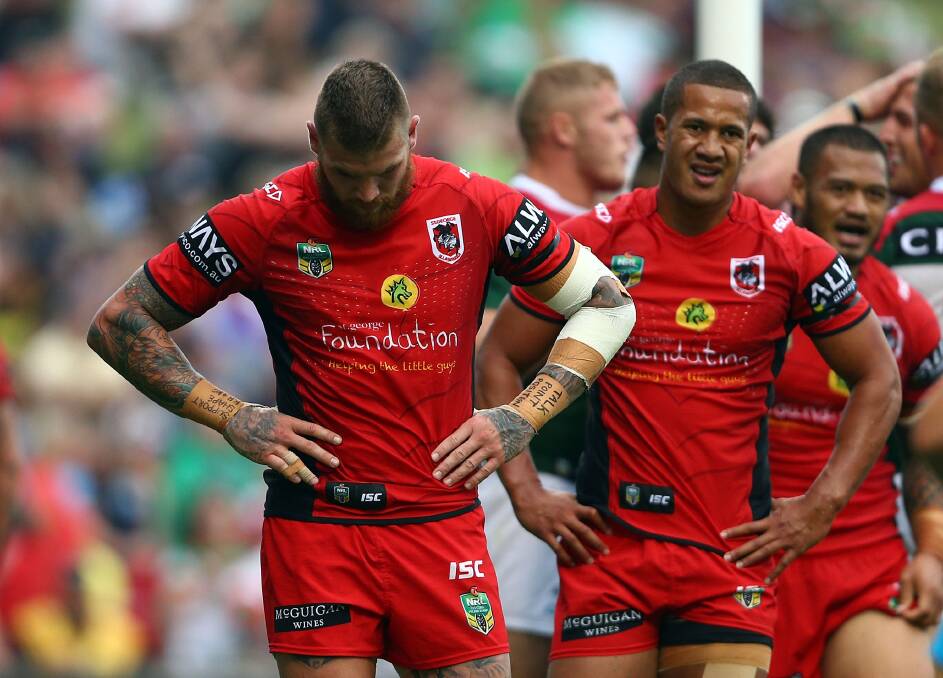 Down and out: Josh Dugan is expected to miss the first four rounds. Picture: GETTY IMAGES